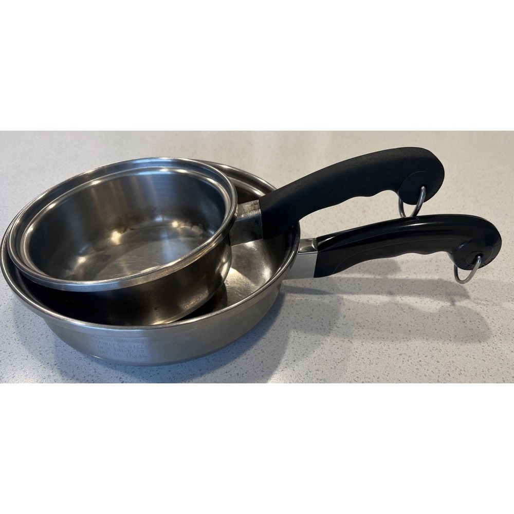 Saladmaster 18-8 Tri-clad Stainless Steel Skillet Fry Pan Set 2 Piece